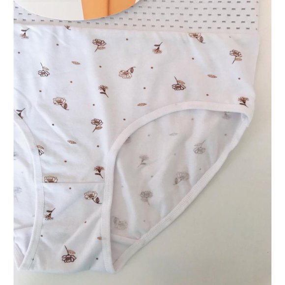 Women Flower High Waist Tummy Control Shape Intimate Underwear Panties White S - Picture 3 of 6